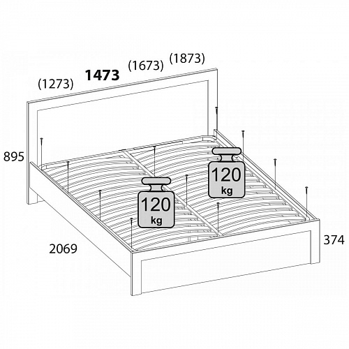 Кровать DOORSET 140 Дуб наварра
