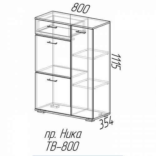 Прихожая Ника 0,8 Ясень шимо