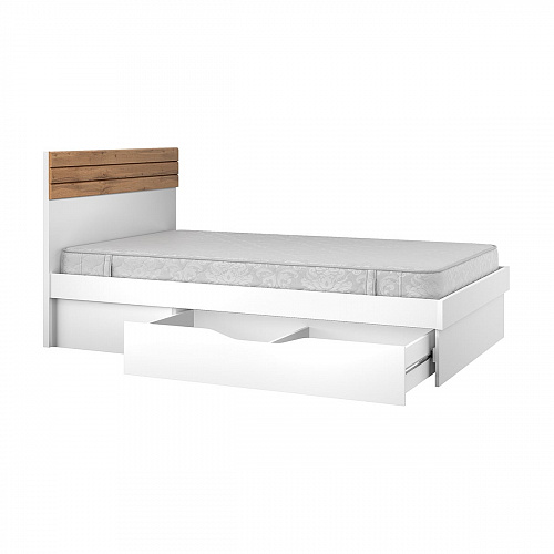 Кровать TAURUS 120S Белый/Дуб вотан