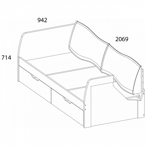 Кровать детская TAURUS 90-2 М Белый