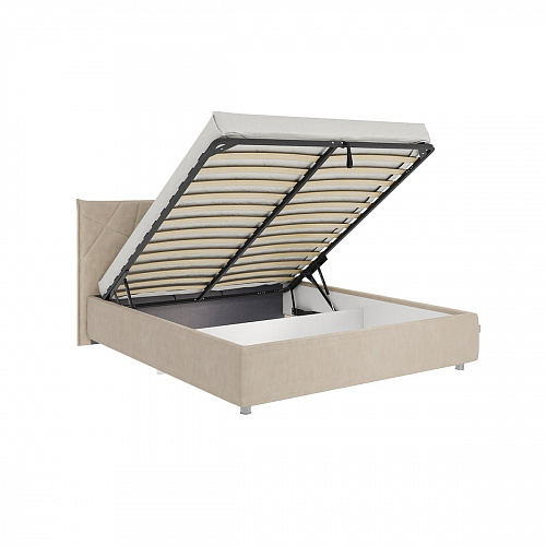 Кровать с подъемным механизмом Бест 160х200 капучино (велюр)