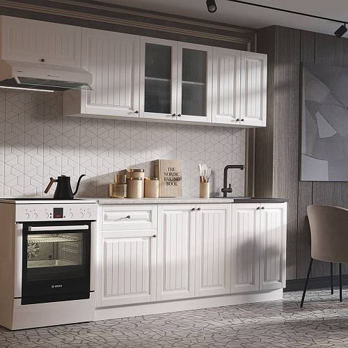 Кухня Хозяюшка 2,4 Акация Белая