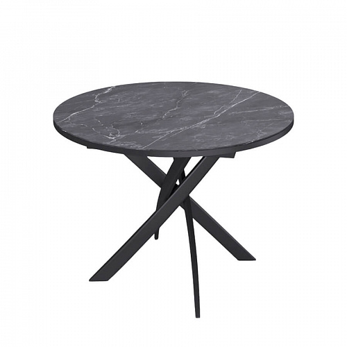 Стол обеденный Kenner R900 черный/керамика мрамор черный