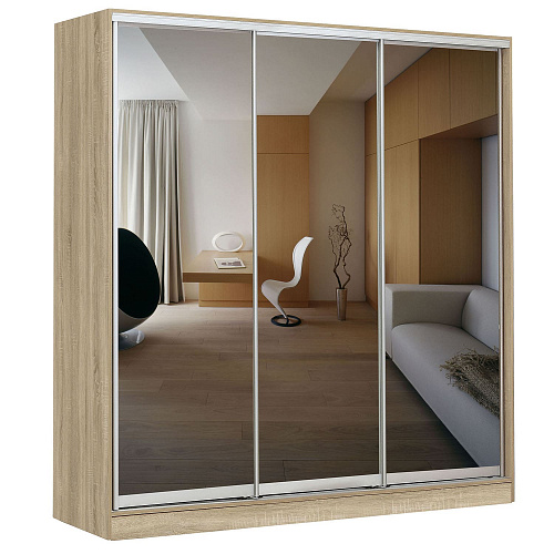 Шкаф-купе 3-х дверный 2020х590 ВАРИАНТ 5 Дуб сонома