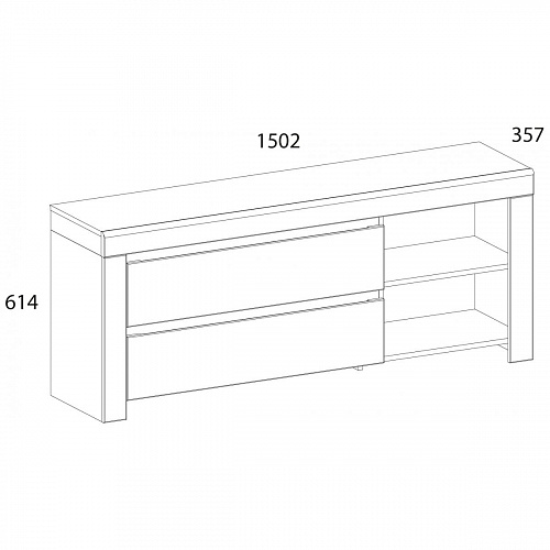 Тумба RTV 2S2N TAURUS Белый/Дуб вотан