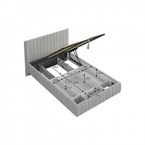 Кровать с подъемным механизмом Твикс 120х200 галька (велюр)