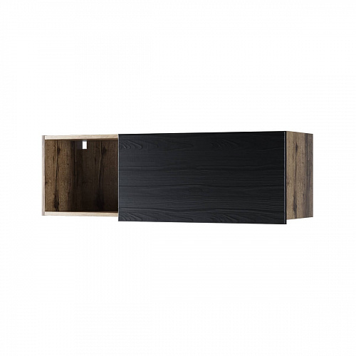 Полка навесная JAGGER 1DN Дуб монастырский/Черный