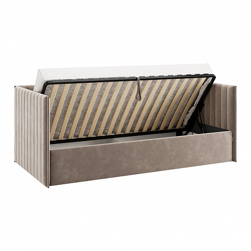 Кровать с подъемным механизмом Твикс (Софа) 90х200 латте (велюр)