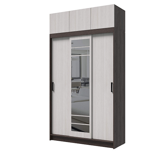 Шкаф-купе БРУНО 3 с антресолью Венге/Лоредо