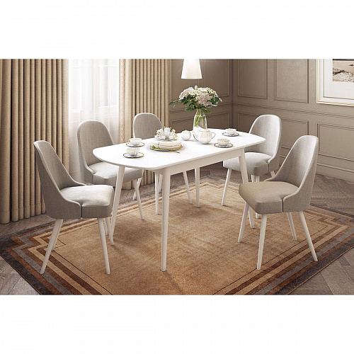 Стол обеденный раздвижной Сальса белый