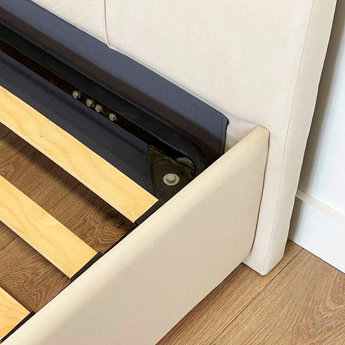 Кровать с подъемным механизмом Хлоя 120х200 крем (велюр)