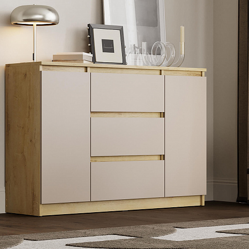 Комод ВЕГА 2Д-3Я Дуб Вотан/Сатин