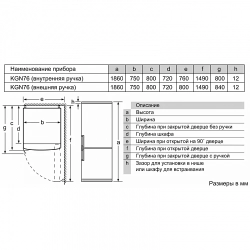 Холодильник BOSCH KGN76CI30U