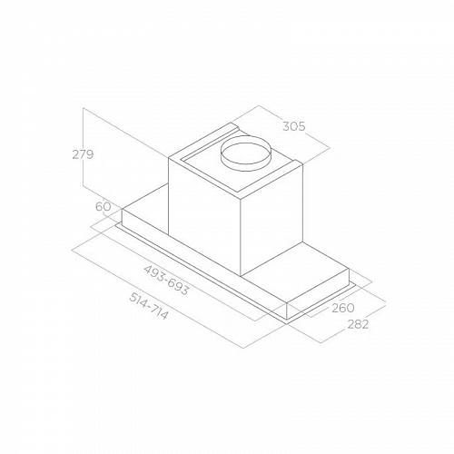 Встраиваемая вытяжка ELICA HIDDEN ADV PLUS @ BLGL/A/72-PRF0184107A