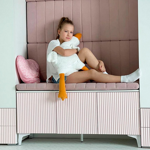 Тумба Зефир 115.01 белое дерево/пудра розовая (эмаль)