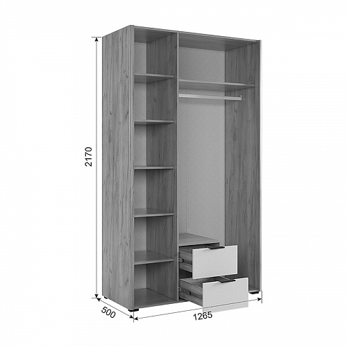 Шкаф трехдверный Адам дуб крафт золотой/графит