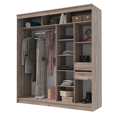 Шкаф-купе ГРАНД 1 2,0 Дуб горный/Дуб горный ЛДСП