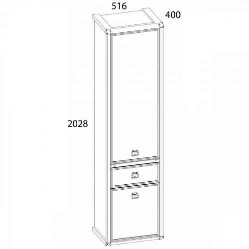 Шкаф 2D1S MAGELLAN Сосна винтаж