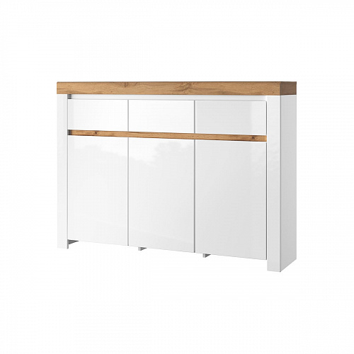 Тумба TAURUS 3D3S белый\дуб вотан