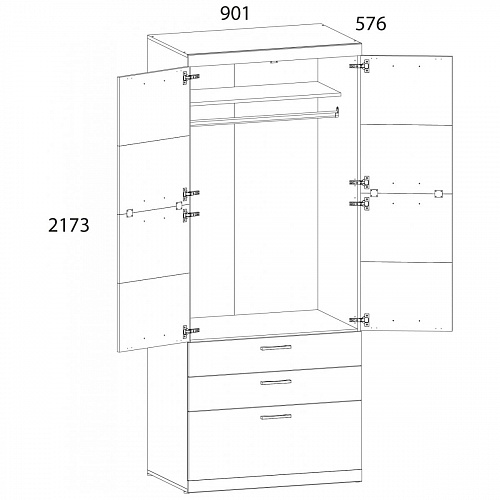 Шкаф 2D3S OSKAR дуб Санремо