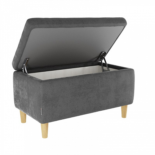 Пуф Чарли 2 графит (велюр)