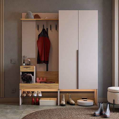 Прихожая Баско К1 кашемир/дуб крафт золотой