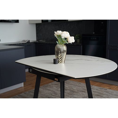 Стол обеденный керамический Раунд Белый