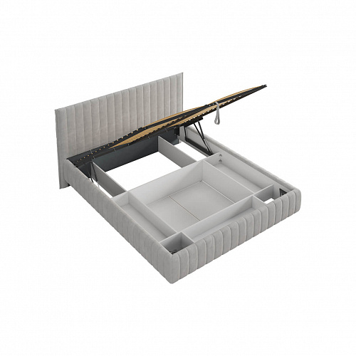 Кровать с подъемным механизмом Твикс 160х200 галька (велюр)