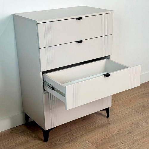 Комод Рич кашемир/фрапучино матовый/черный