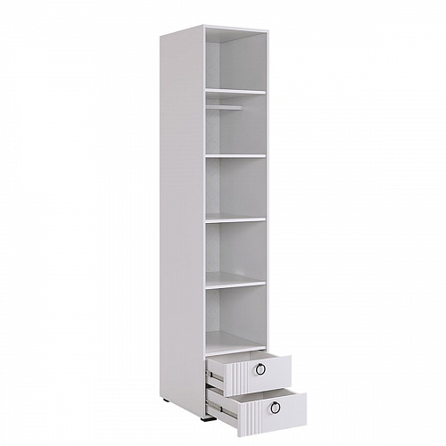 Шкаф однодверный Ева 101.01 белое дерево/белый матовый