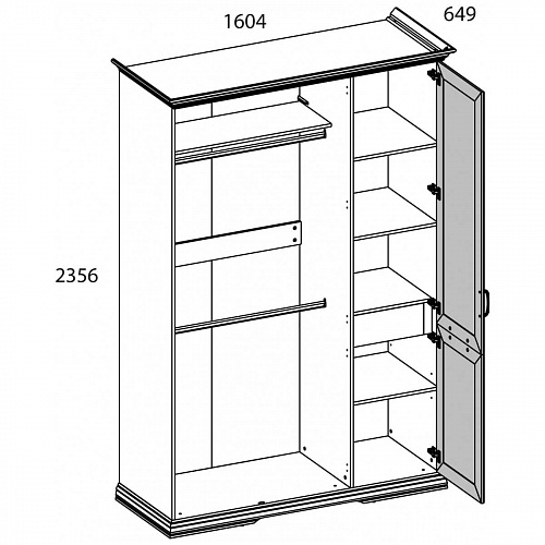 Шкаф SEVILLA 3DG/100Z Белый