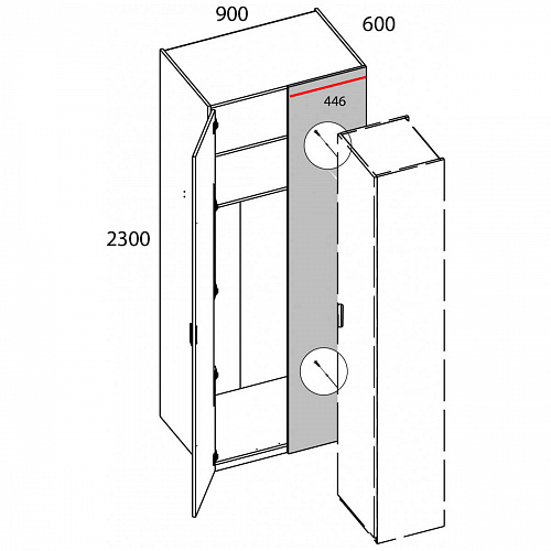 Шкаф MODERN 2DG/K90 Персидский жемчуг