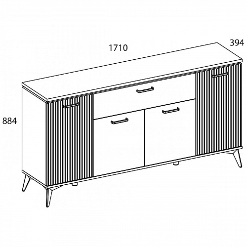 Комод VINATI 4D1S ПЕРСИДСКИЙ ЖЕМЧУГ/АМАРОК