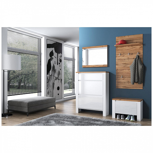 Обувница TAURUS 2D1S Белый/Дуб вотан