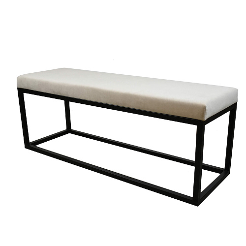 Банкетка Тайм черный муар/Катания Айвори