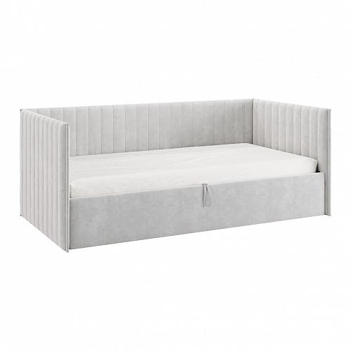 Кровать с подъемным механизмом Твикс (Софа) 90х200 галька (велюр)