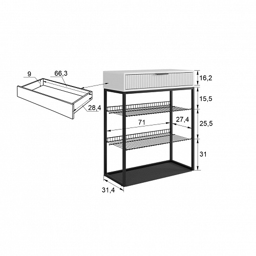 Прихожая К1 дуб крафт золотой/графит