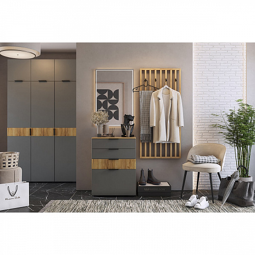 Прихожая Бери К7 дуб крафт золотой/графит