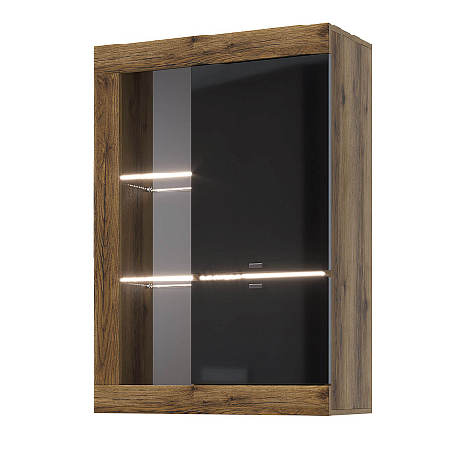 Гостиная ПРАГА №5 Дуб делано/Черный глянец