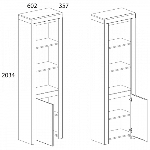 Шкаф TAURUS 1D3N Белый/Дуб вотан