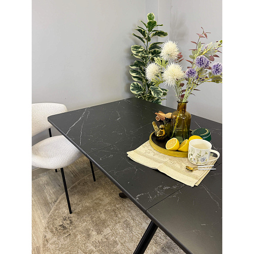 Стол обеденный Kenner DM1400 черный/керамика мрамор черный