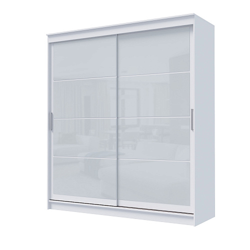 Шкаф-купе ГРАНД 1 2,0 Белый гладкий/Лакобель белый