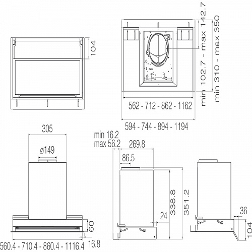 Встраиваемая вытяжка ELICA BOXIN ADV PLUS @ BLMAT/A/120-PRF0199292