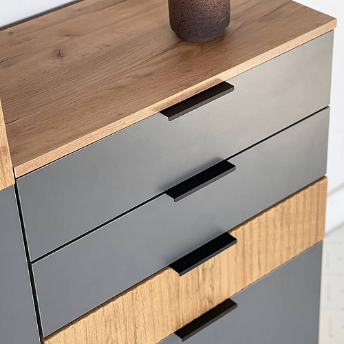 Комод Бери дуб крафт золотой/графит