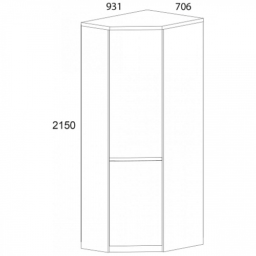 Шкаф угловой TAURUS 1DGP Белый/Дуб вотан