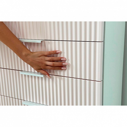 Комод Зефир белое дерево/пудра розовая (эмаль)