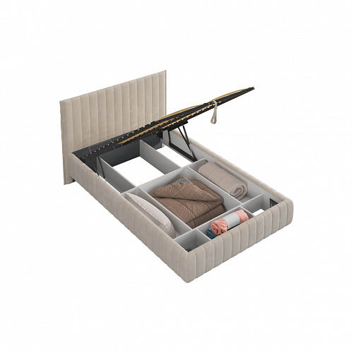 Кровать с подъемным механизмом Твикс 120х200 крем (велюр)