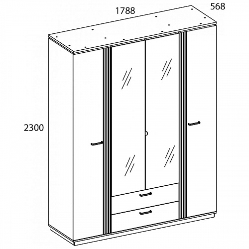 Шкаф VINATI 4DG2S Z ПЕРСИДСКИЙ ЖЕМЧУГ/АМАРОК