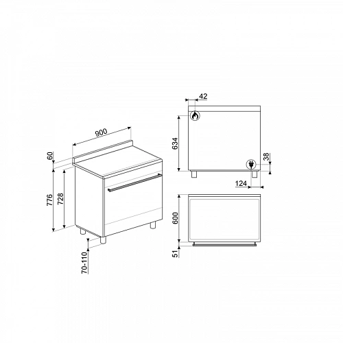 Варочный центр Smeg SX91GM