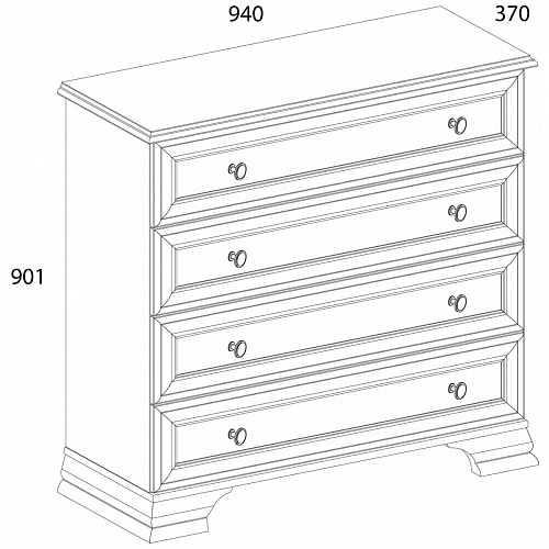 Комод 4S TIFFANY Белый